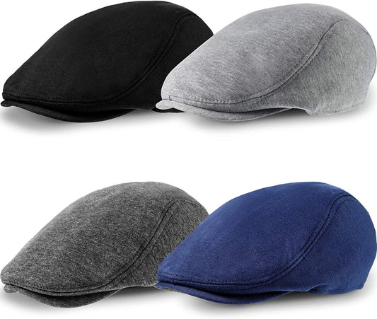 4 Pieces Men'S Flat Cap Gatsby Newsboy Hat Driving Cabbie Hunting Cap