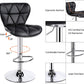 2Pcs Adjustable Bar Stools PU Leather Swivel Bar Chair with Shell Back Black Pub Chairs Counter Height Home Kitchen Dining Room Chairs