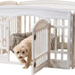 IRIS USA Dog Playpen, Exercise Pet Playpen with Door, 4-Panel, 24" H, White