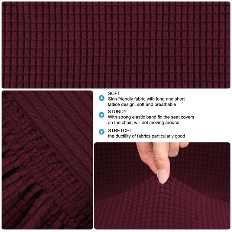 PiccoCasa Stretch Bar Stool Covers for Counter Height Side Chair Slipcovers Burgundy 4Pcs