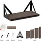 Floating Shelves Wall Mounted Set of 4, Rustic Wood Wall Shelves, Storage Shelves for Bedroom, Living Room, Bathroom, Kitchen, Office and More, Brown