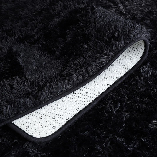 Modern Fluffy Area Rug 5X8 Feet Black Rug Plush Rugs for Living Room Bedroom Shag Rugs Dorm Decor for College Kid Rug Fuzzy Carpet for Boys Girls Home Decor Large Throw Rug Non-Slip