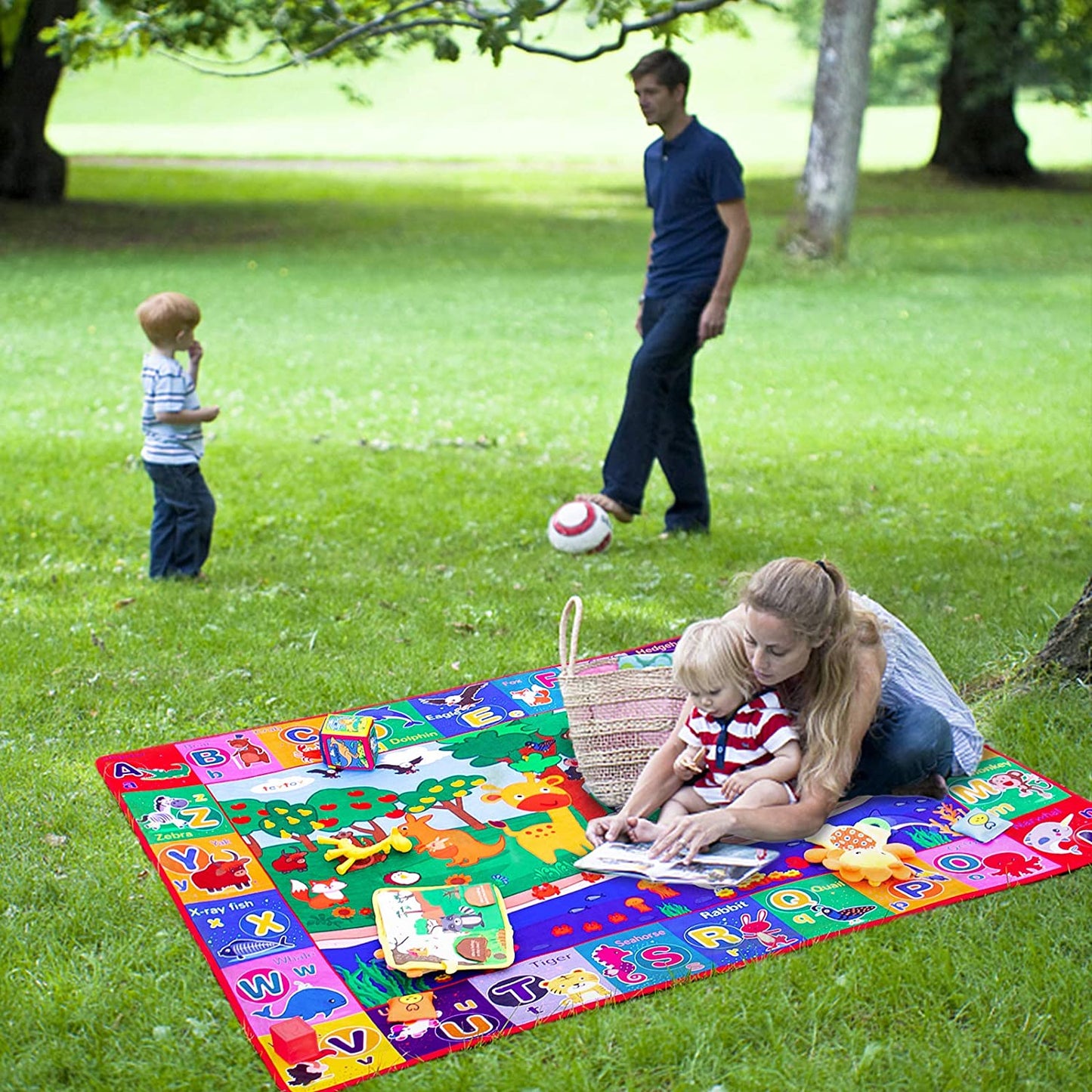 Baby Cotton Play Mat, Playmat Baby Crawling Mat for Floor Baby Mat Large Super Soft Extra Thick (0.6Cm), Plush Surface Foldable Non-Slip Non-Toxic