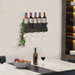 SODUKU Wall Mounted Metal Wine Rack 4 Long Stem Glass Holder & Wine Cork Storage Wine