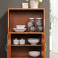 Mini Microwave Cart with Two Doors and Shelf for Storage, Cherry