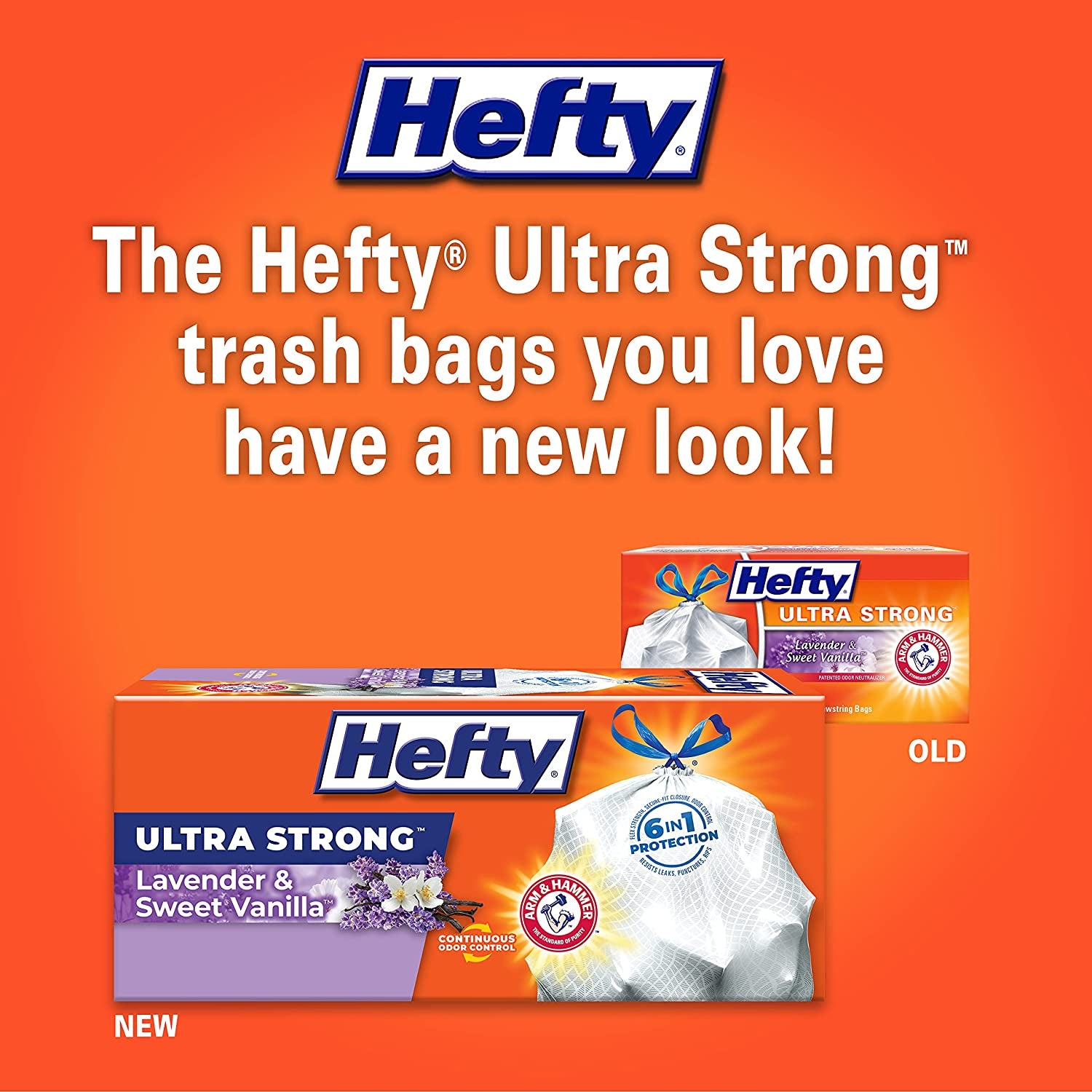 Ultra Strong Tall Kitchen Trash Bags, Lavender & Sweet Vanilla Scent, 13 Gallon, 20 Count