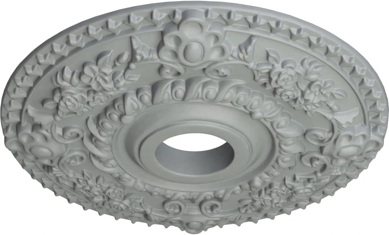 CM18RO Rose Ceiling Medallion, 18"OD X 3 1/2"ID X 1 1/2"P, Factory Primed
