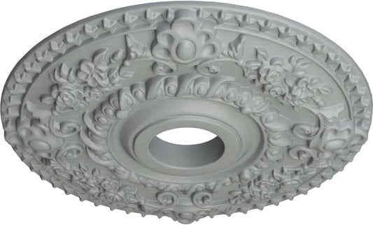 CM18RO Rose Ceiling Medallion, 18"OD X 3 1/2"ID X 1 1/2"P, Factory Primed