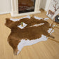 Premium Faux Cowhide Rug 4.6 X 5.2 Feet, Durable and Large Size Cow Print Rugs, Suitable for Bedroom Living Room Western Decor, Faux Fur Animal Cow Hide Carpet, Brown