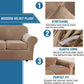 Modern Velvet Plush 4 Piece High Stretch Sofa Slipcover Sofa Cover Furniture Protector Form Fit Luxury Thick Velvet Sofa Cover for 3 Cushion Couch, Machine Washable (Sofa,Camel)