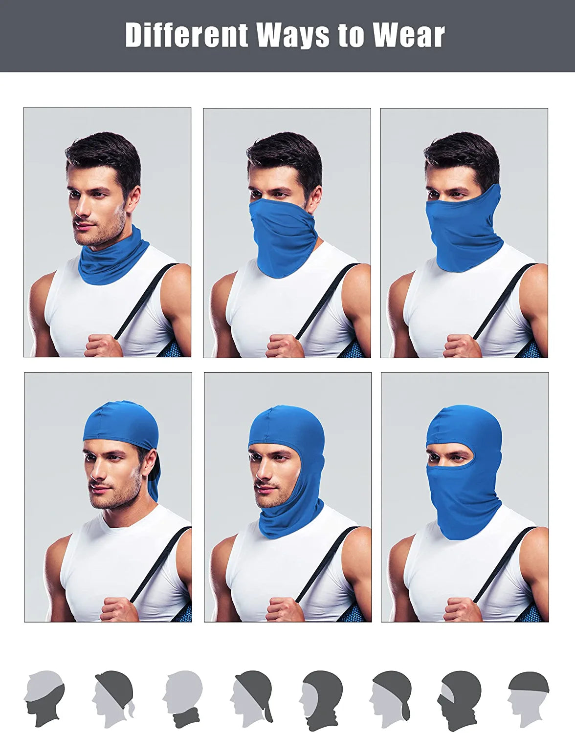 SATINIOR 9 Pcs Ski Mask for Men Full Face Helmet Mask Balaclava Winter Neck Gaiter Outdoor Cycling Windproof Hood