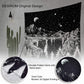 Starry Night Tapestry Mountain Tapestry Moon Stars Tapestry Black and White Tapestry for Bedroom Living Room 59X51 Inch