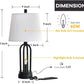 22" Industrial Table Lamp Set of 2, Farmhouse Table Lamp with 2 USB Ports Bedside Lamp with 2 LED Nightlight Blubs, Rustic Nightstand Lamp for Living Room Bedroom Reading Study Office (Black)