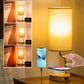 Bedside Lamp with Wireless Charger,Touch Control Night Lamp for Bedroom ,3-Way Dimmable Wooden Nightstand Lamps for Bed Side Table, Small Lamps with USB Charging Port,For Boy Girl Kid Room