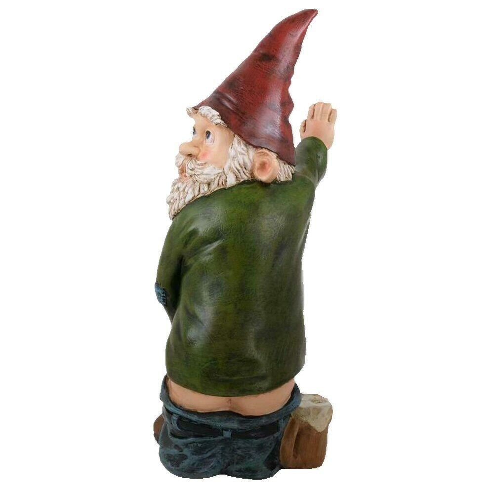 Naughty Peeing Gnome Statue Fairy Garden Funny Dwarf Figurines Resin Yard Decor