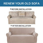 Stretch Sofa Covers for 3 Cushion Couch Covers Sofa Slipcovers for Living Room Feature Thick Checked Jacquard Fabric with Elastic Bottom, Sofa Large - Sand