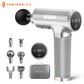 Massage Gun, Deep Tissue Percussion Muscle Massager Handheld Cordless Back Massager with 20 Speeds and 6 Heads(Sliver)