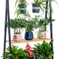 Bamboo 2-Tier Hanging Plant Stand Planter Shelves Flower Pot Organizer Rack Multiple Flower Pot Display Holder Shelf Indoor Outdoor Heavy Duty Planter Shelving Unit