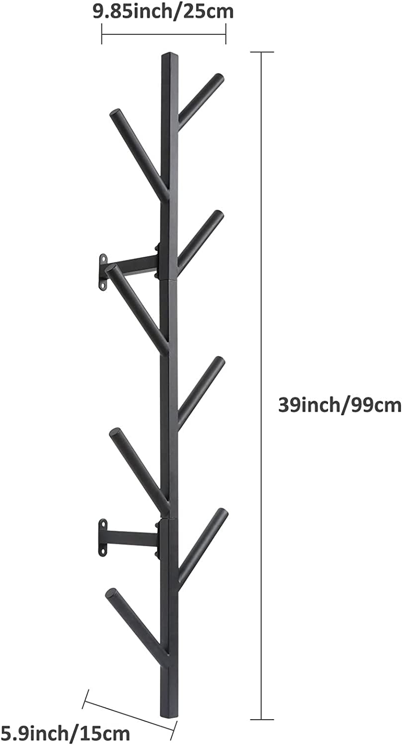 Coat Rack & Hat Rack - Wall Mounted (Black)