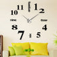 Modern DIY Analog 3D Mirror Surface Large Number Wall Clock Sticker Home Decor