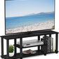 Turn-N-Tube No Tools 3D 3-Tier Entertainment TV Stand up to 50 Inch TV, Square Tubes, Americano/Black