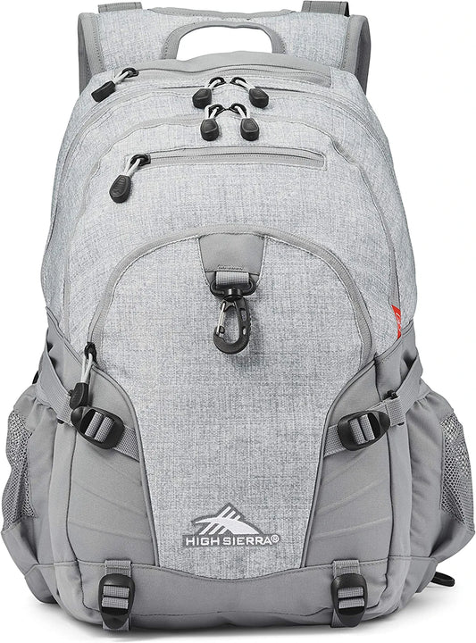 Loop-Backpack, School, Travel, or Work Bookbag with Tablet-Sleeve, Silver Heather, One Size
