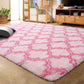 Luxury Shag Area Rug Modern Indoor Plush Fluffy Rugs, Extra Soft and Comfy Carpet, Geometric Moroccan Rugs for Bedroom Living Room Girls Kids Nursery, 5X8 Feet Pink/Hot Pink