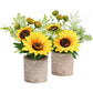 Sunflower Decor Artificial Potted Plants for Bathroom Home Kitchen Rustic Table