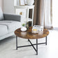 round Coffee Table, Industrial Style Cocktail Table Modern Leisure Tea Table, Kitchen Dining Table for Living Room, Dining Room, Tea, Home Office Balcony with Durable Metal Frame