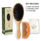 Boar Bristle Hair Brush for Men Natural Hair Brushes for Women Pure Boar Bristle Brush Mens Hair Brush Set Boars Hair Brush Oval Wooden Bore Bamboo Hairbrush Adds Shine Fine Soft Thin Hair