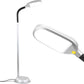 Litespan - Bright LED Floor Lamp for Crafts and Reading, Estheticians' Light for Lash Extensions, Adjustable Gooseneck Standing Lamp for Living Room, Bedroom and Office - Titanium Silver
