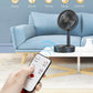 8-Inch Foldaway Oscillating Fan with Remote Control, 7200Mah Rechargeable Battery Operated Pedestal Fan for Bedroom, Timer, 4 Speed, Fast Charging Portable Table Fan for Camping, Outdoor, Room