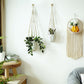 3 Pack Macrame Plant Hangers with Pots Hanging Planters for Indoor Plants Holders with Trays & Hooks 34" / 26" / 20"