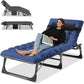 Sleeping Cots Bed with Mattress & Pillow, Portable Folding Bed Cot, Folding Camping Cot, Adjustable 4-Position Folding Lounge Chair