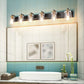 Bathroom Vanity Light Black and Bronze Durable Glass Globe Vintage Stylish Lighting 6 Lights(8580)