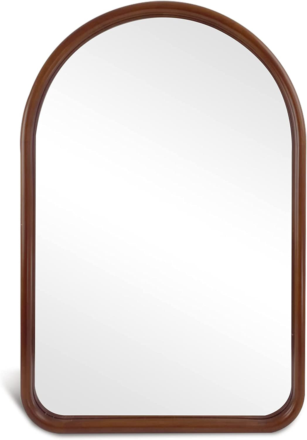 Arched Wall Mirror 20"X30" Wall-Mounted Mirror with Wood Frame, Bathroom Mirror Arch Mirror for Bedroom Living Room Entryway, Dark Walnut