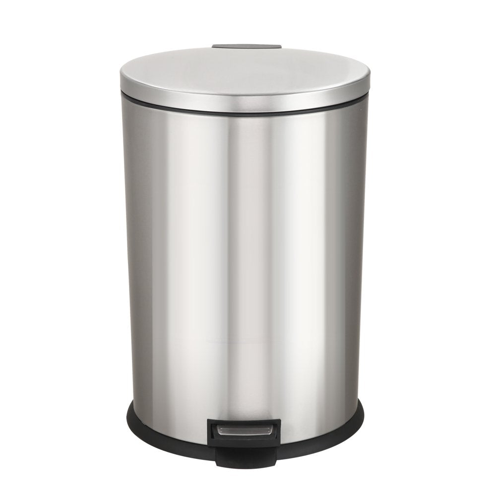 Better Homes & Gardens Stainless Steel Oval Kitchen Garbage Can with Lid, 10.5 Gallon