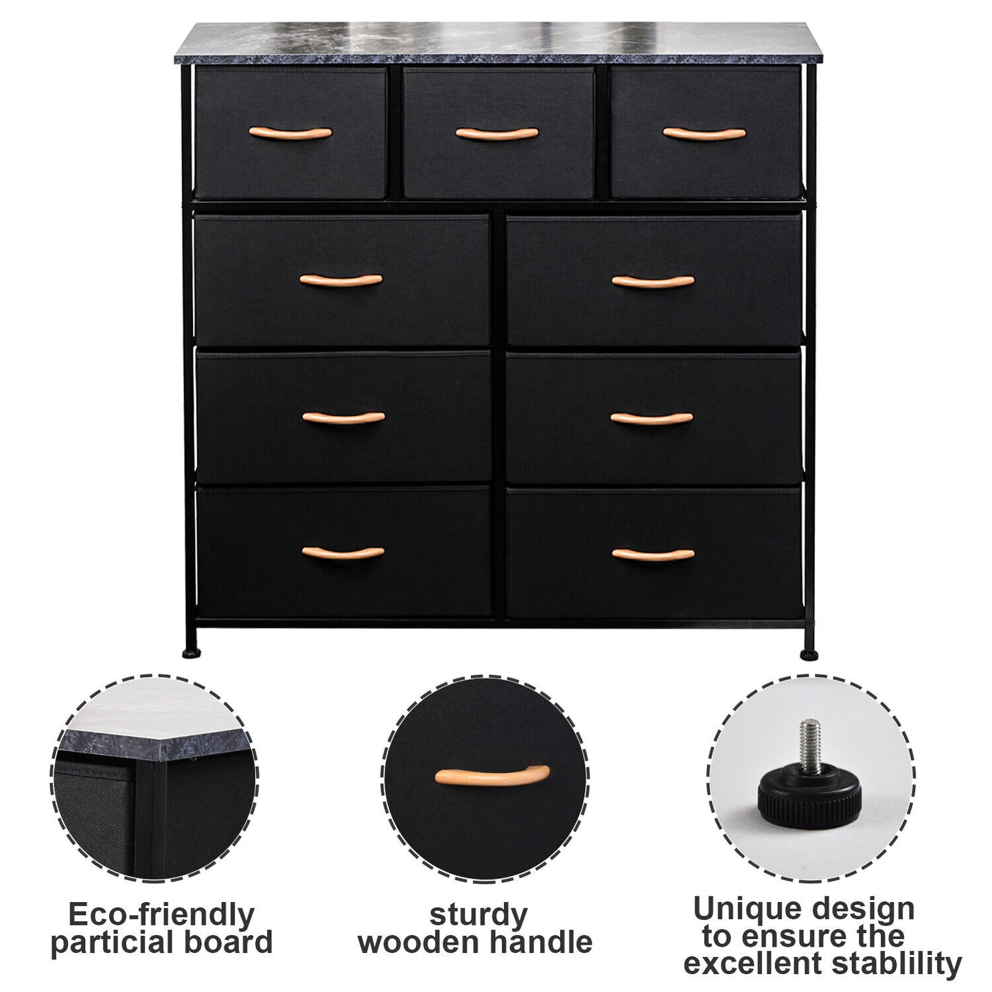 Dresser 9 Drawer Bedroom Furniture Storage Chest Organizer Closet Cabinet Home