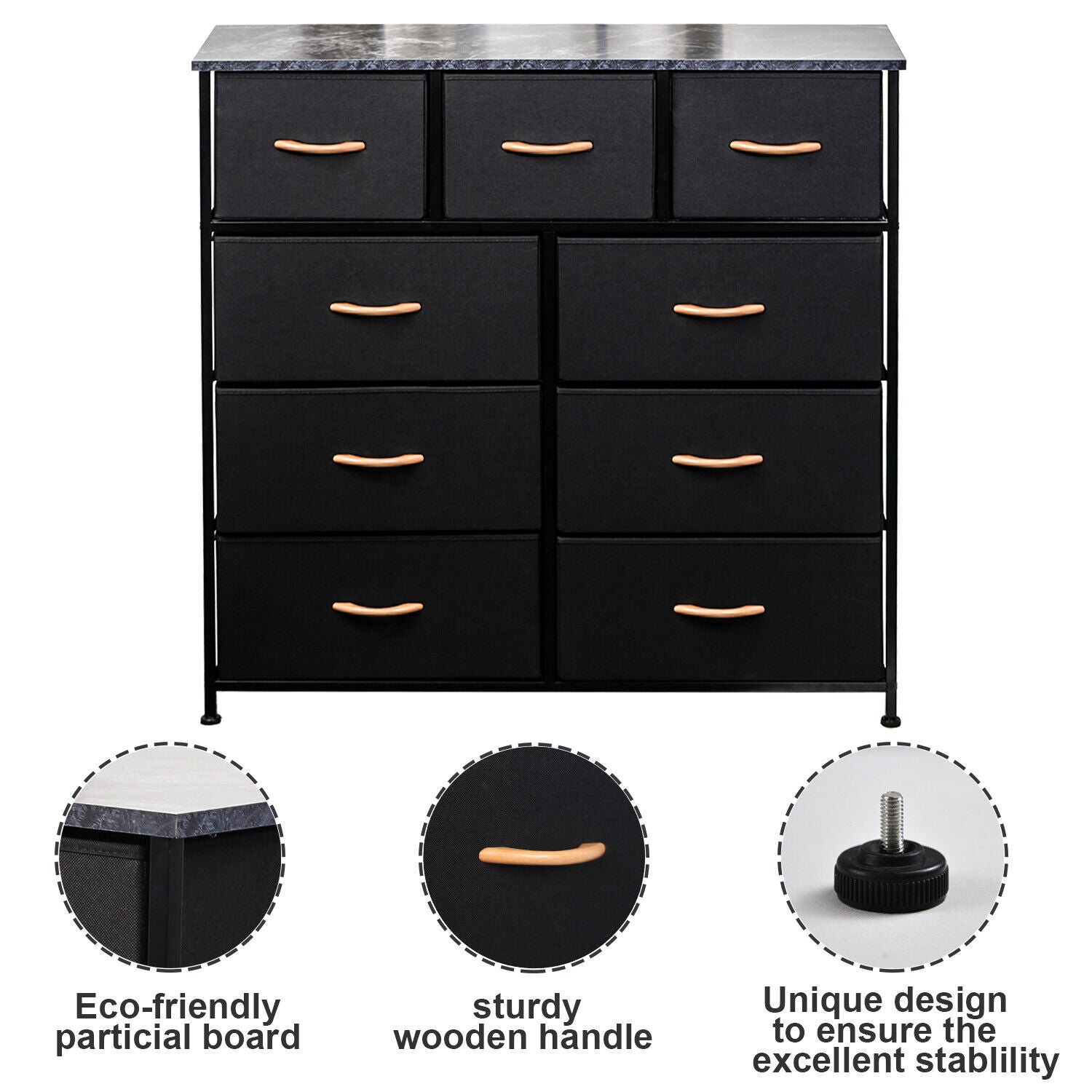 Dresser 9 Drawer Bedroom Furniture Storage Chest Organizer Closet Cabinet Home