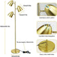 DLLT Modern Floor Lamp, 3-Light Reading Standing Tree Lamp with Adjustable Metal Heads, Brass Tall LED Lighting for Living Room, Bedroom, Study Room, Office, E26 Base (Bulbs Include)