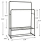 Garment Rack Freestanding Hanger Double Pole Multi-functional Bedroom Clothing Rack,Metal Clothing Garment Rack with Shelves,Black