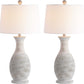 Lighting Collection Bentlee Rustic Grey 30-Inch Bedroom Living Room Home Office Desk Nightstand Table Lamp Set of 2 (LED Bulbs Included)