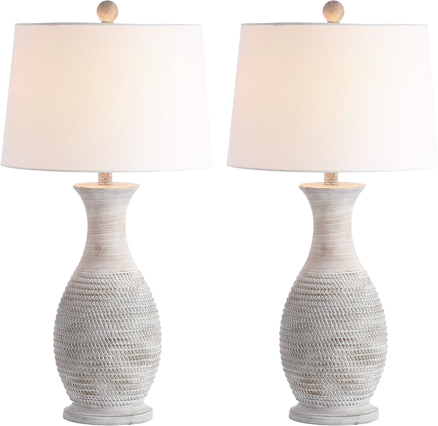 Lighting Collection Bentlee Rustic Grey 30-Inch Bedroom Living Room Home Office Desk Nightstand Table Lamp Set of 2 (LED Bulbs Included)