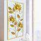 Gold Wall Sculptures, 39 Inch Golden Rectangular Metal Wall Decor with Frame, Gold Metal Flower Wall Art Sculpture for Living Room, Bedroom, Office, Study, Large (Golden-1 Pack)