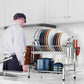 Dish Drying Rack, 304 Stainless Steel 2-Tier Dish Rack with Utensil Holder, Cutting Board Holder and Dish Drainer for Kitchen Counter