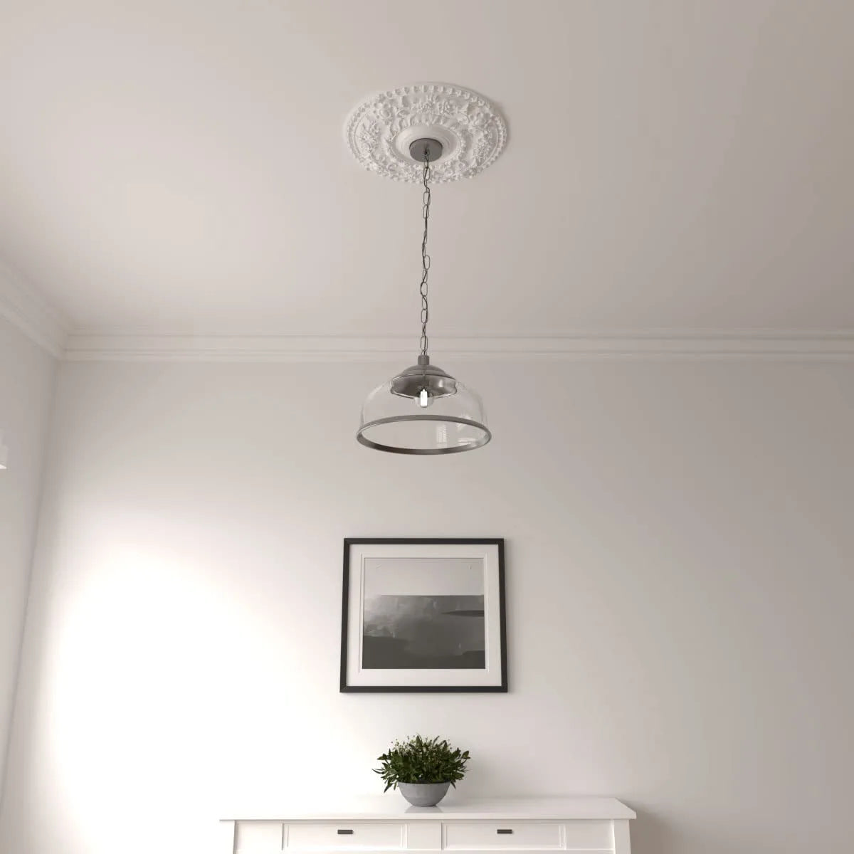 CM18RO Rose Ceiling Medallion, 18"OD X 3 1/2"ID X 1 1/2"P, Factory Primed