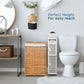 Storage Cabinet Floor Standing Toilet Paper Organizer Shelves with Door Bathroom
