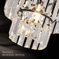 Small Crystal Raindrop Mini Chandeliers Semi Flush Mount Ceiling Light Fixture Small Ceiling Lamp for Hallway Bar Kitchen Dining Room Living Room