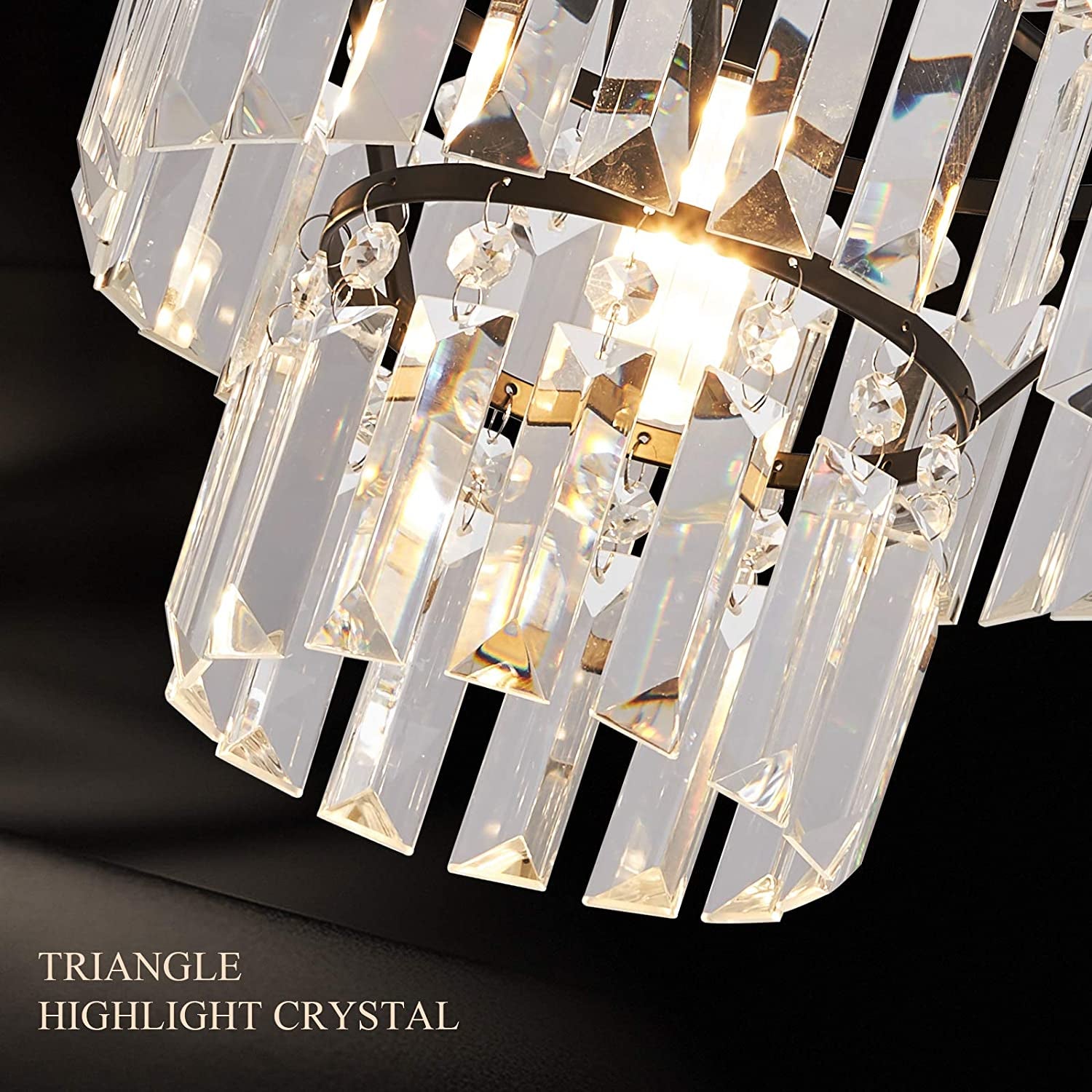 Small Crystal Raindrop Mini Chandeliers Semi Flush Mount Ceiling Light Fixture Small Ceiling Lamp for Hallway Bar Kitchen Dining Room Living Room