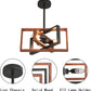 3 Light Rotatable Ceiling Lights Industrial Farmhouse Semi Flush Mount Ceiling Light Fixture with Adjustable Framework Black Metal and Wood for Hallway Living Room Bedroom Kitchen Entryway